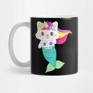 Cute mermaid cat magical Mug